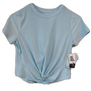 DSG Girls Medium Knot Front Tee Iced Blue Heather
